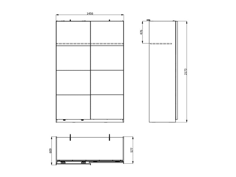 ARMARIO ZÚRICH 2 PUERTAS CORREDERAS