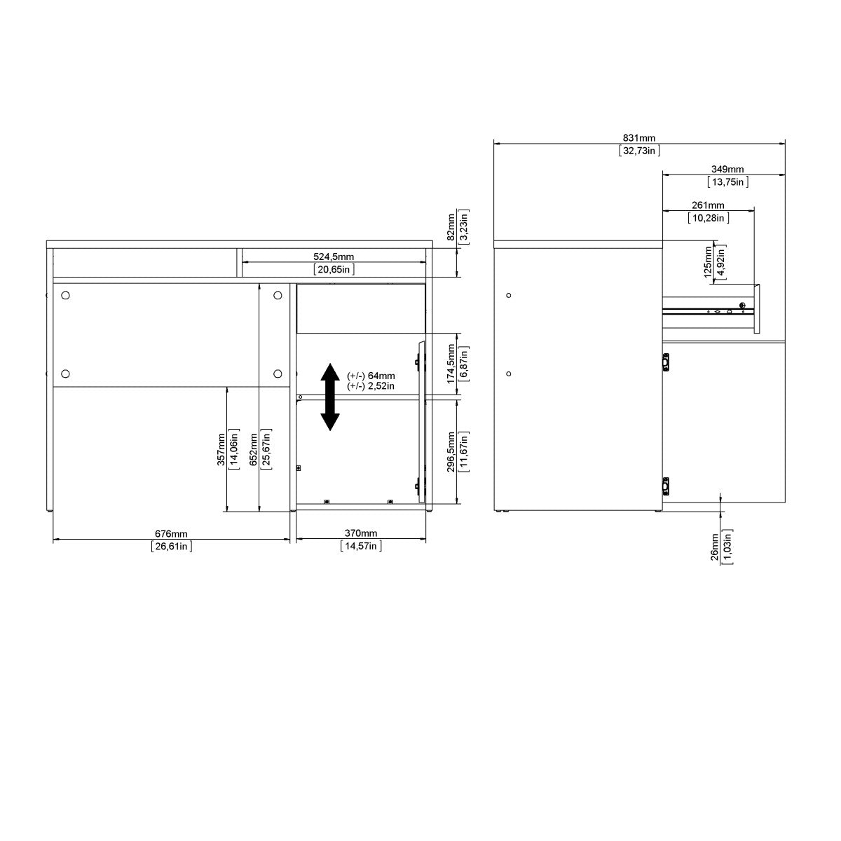 NOMAD DESK WITH DOOR AND DRAWER