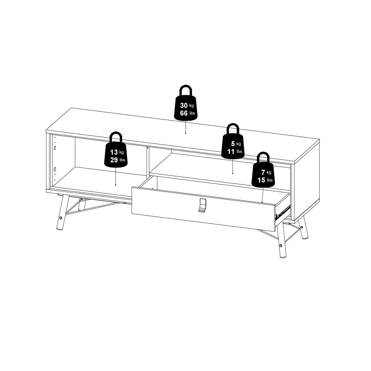 MUEBLE TV DELICIAS CON PUERTA Y CAJÓN