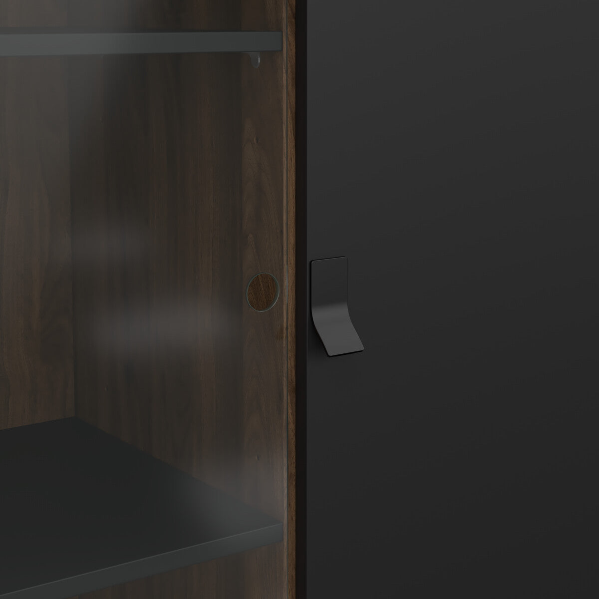 VITRINA ACACIAS CON PUERTA DE CRISTAL Y CAJÓN