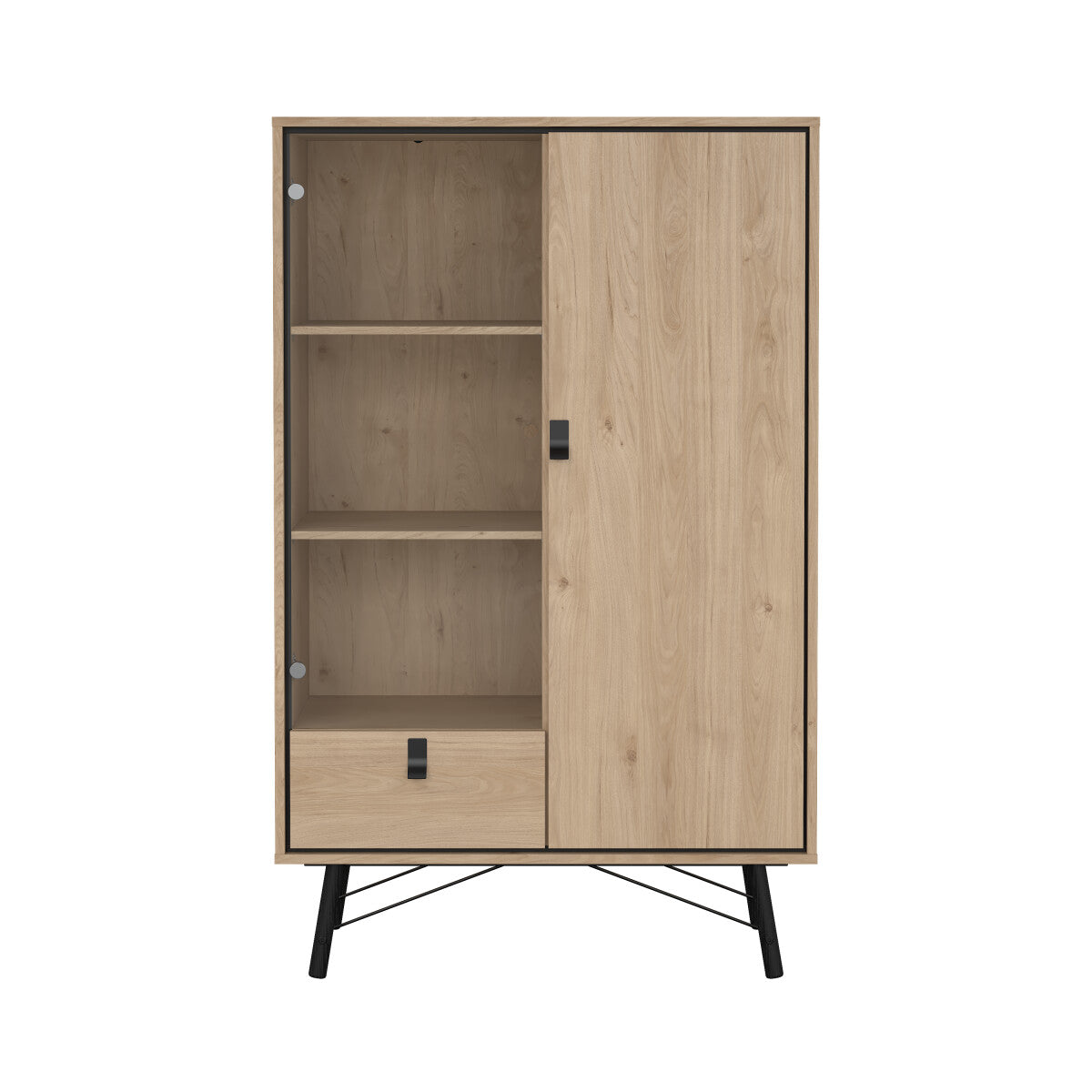 VITRINA CONDE DUQUE CON PUERTA DE CRISTAL Y CAJÓN