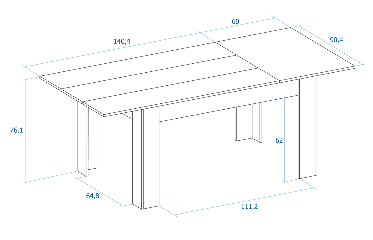 MESA 140 RÓDANO EXTENSIBLE
