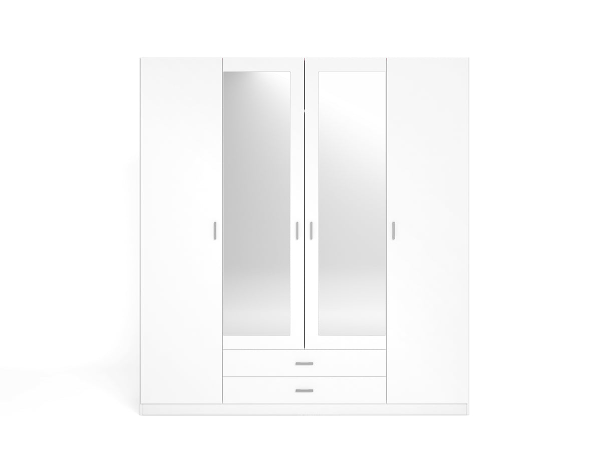 ARMARIO VERONA 4 PUERTAS CON 2 ESPEJO Y 2 CAJONES