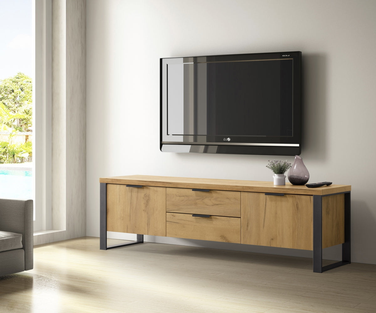 MUEBLE TV RÁVENA CON 2 CAJONES Y 2 PUERTAS
