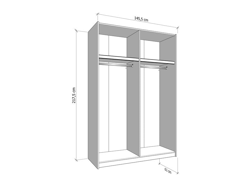 ARMARIO ZÚRICH 2 PUERTAS CORREDERAS