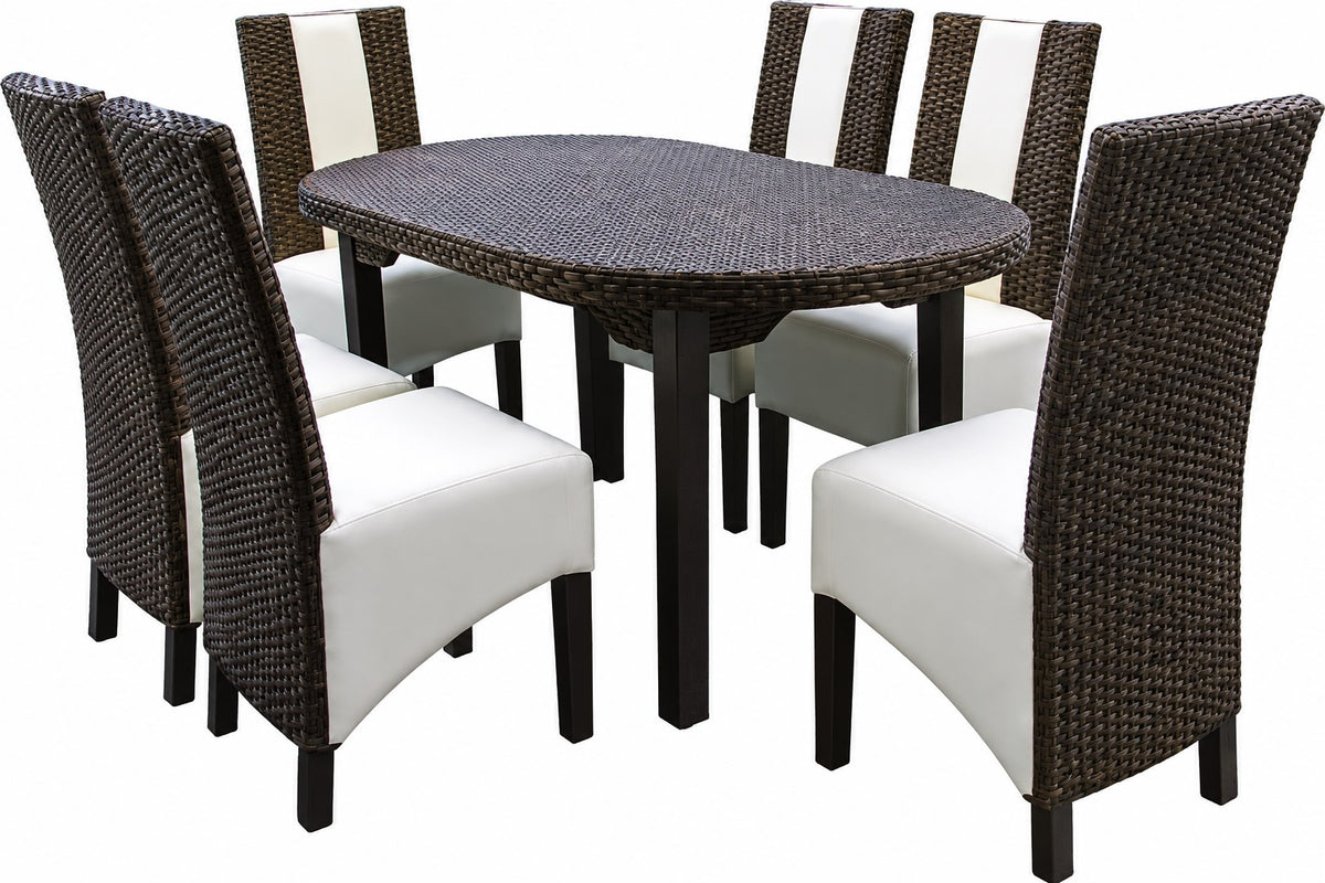 CONJUNTO DE COMEDOR CRETA TRENZADO
