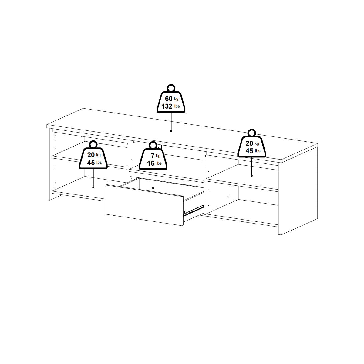 MUEBLE TV VALDEACEDERAS CON 2 PUERTAS Y CAJÓN