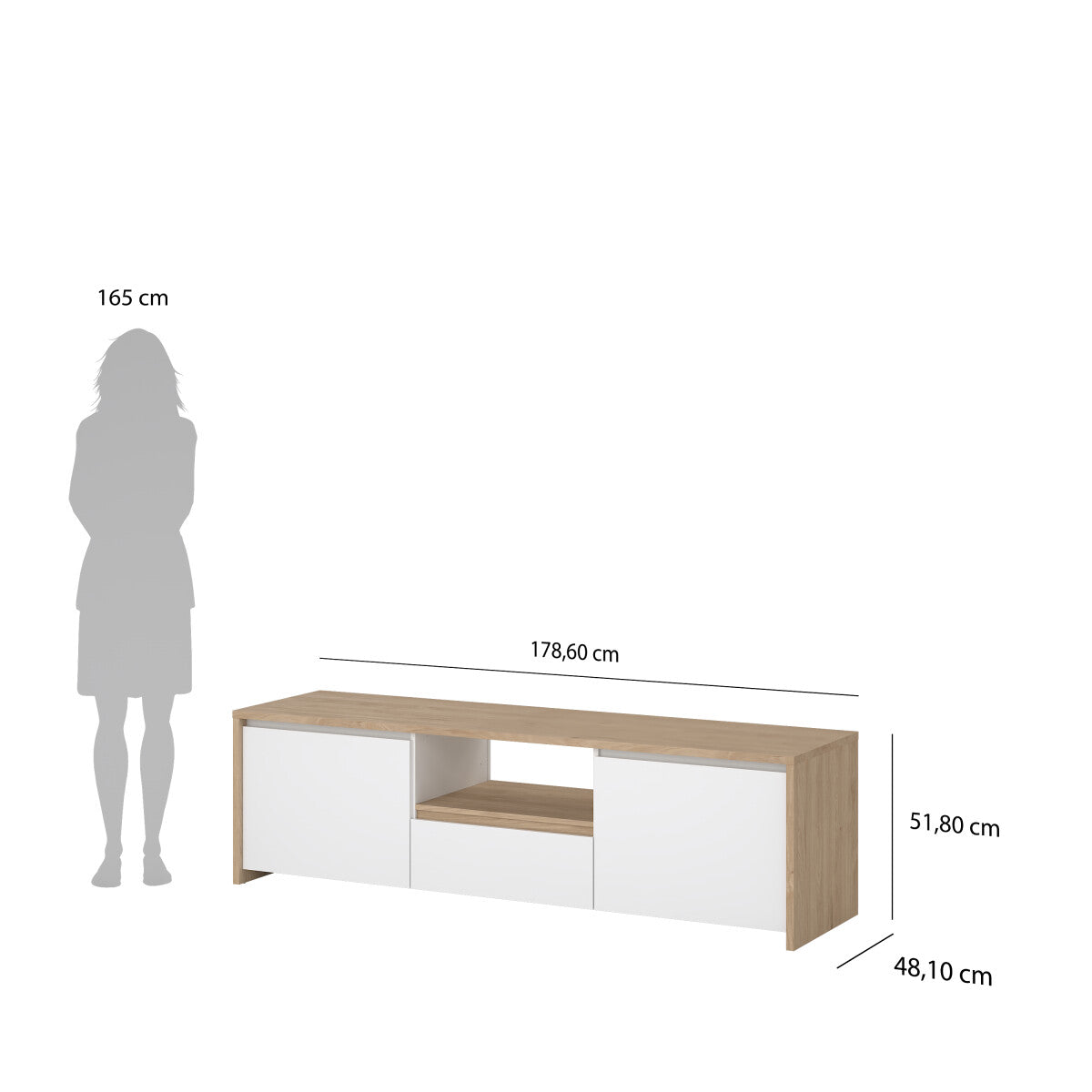 MUEBLE TV VALDEACEDERAS CON 2 PUERTAS Y CAJÓN