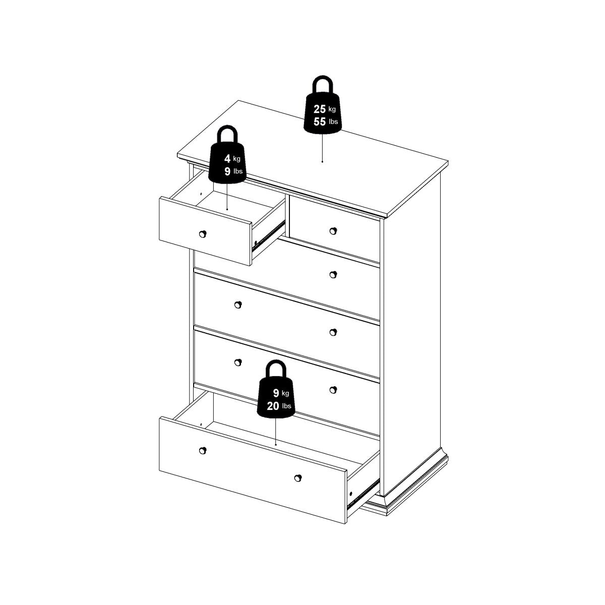 MALASAÑA 6-DRAWER CHEST OF DRAWERS