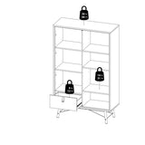 VITRINA ACACIAS CON PUERTA DE CRISTAL Y CAJÓN