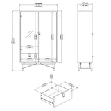 VITRINA ACACIAS CON PUERTA DE CRISTAL Y CAJÓN
