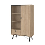 VITRINA CONDE DUQUE CON PUERTA DE CRISTAL Y CAJÓN