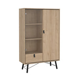 VITRINA CONDE DUQUE CON PUERTA DE CRISTAL Y CAJÓN