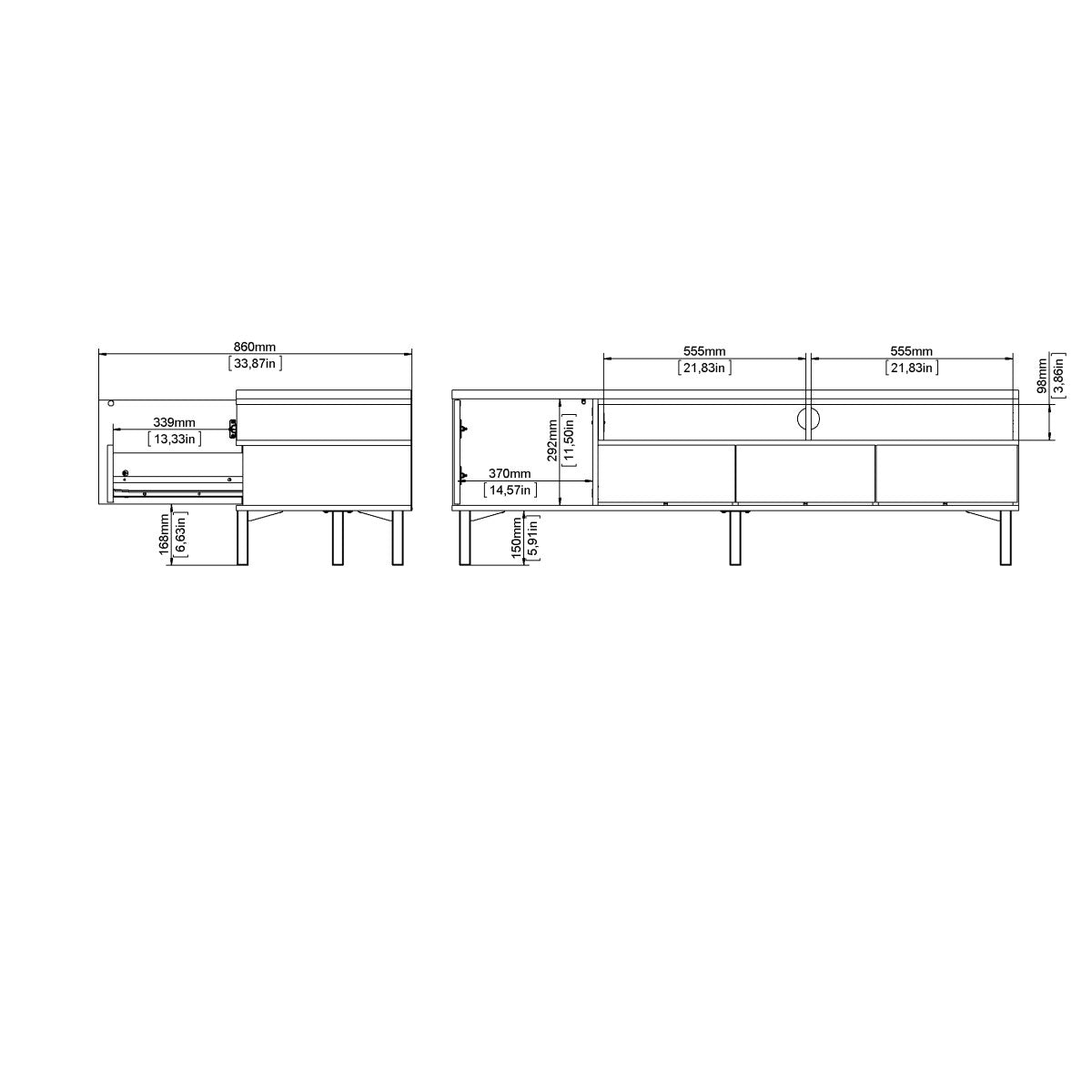 QUEVEDO TV UNIT WITH 1 DOOR AND 3 DRAWERS
