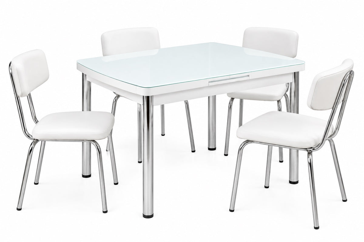 CONJUNTO MESA EXTENSIBLE Y 4 SILLLAS KIRA