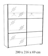 ARMARIO LIUBLIANA 2 PUERTAS CORREDERAS CON ESPEJO