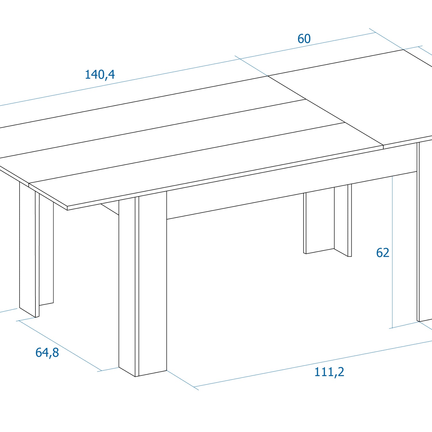 MESA 140 RÓDANO EXTENSIBLE