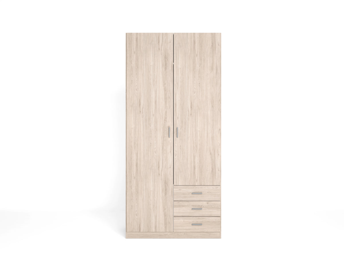 ARMARIO RIGA 2 PUERTAS 3 CAJONES