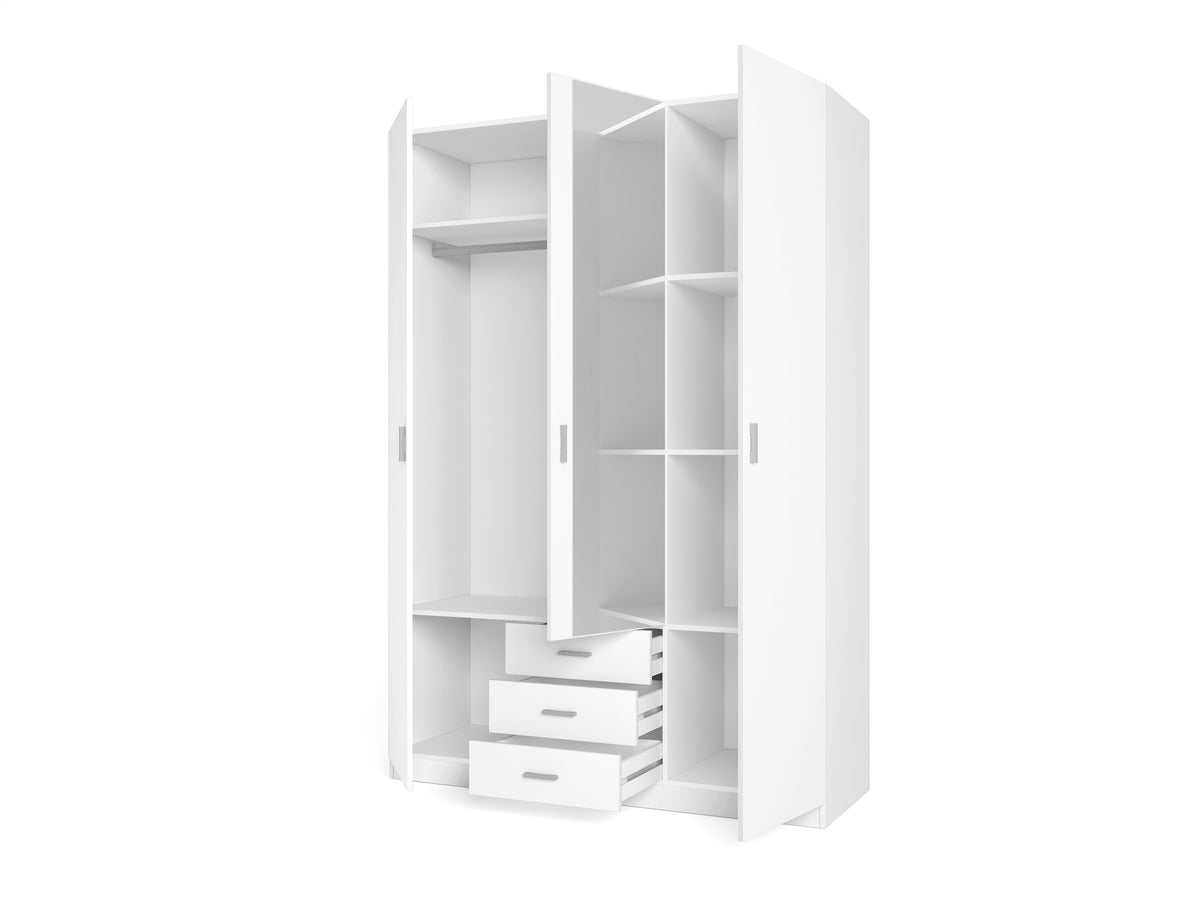 ARMARIO TURKU 3 PUERTAS CON ESPEJO Y 3 CAJONES